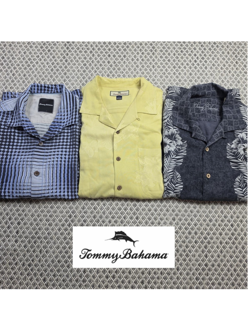 Tommy Bahama Silk Camp Shirts Lot of 3 Men’s Large Hawaiian Aloha Button Up
